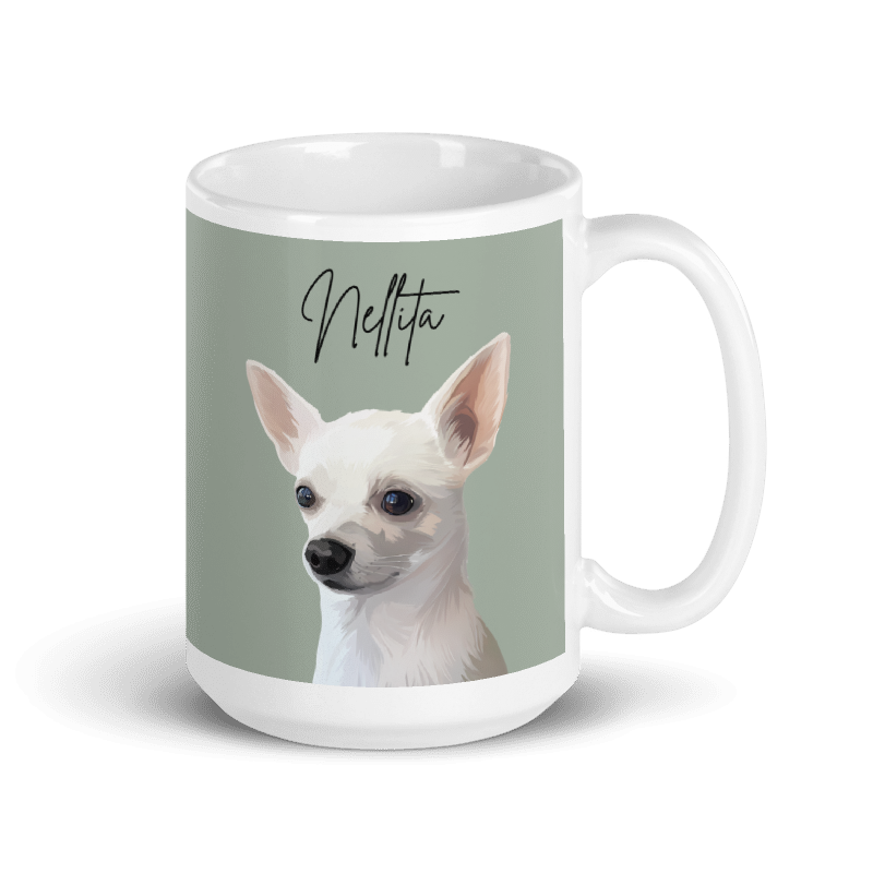 Dog Portrait Mug | Olive - custom-dog-portrait-mug-olive