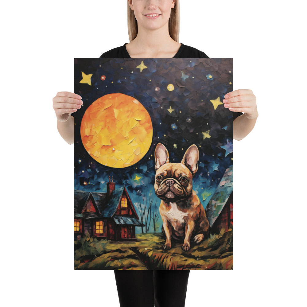 Frenchie Moon Original Dog Art Poster Print - frenchie-moon-original-dog-art-poster-print