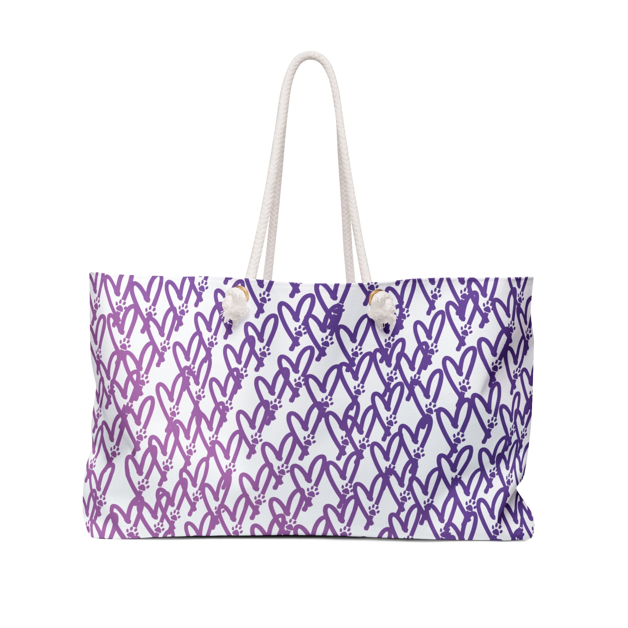 Heart and Paw Ombre Market Tote Bag - dog-lover-heart-and-paw-ombre-large-tote-bag