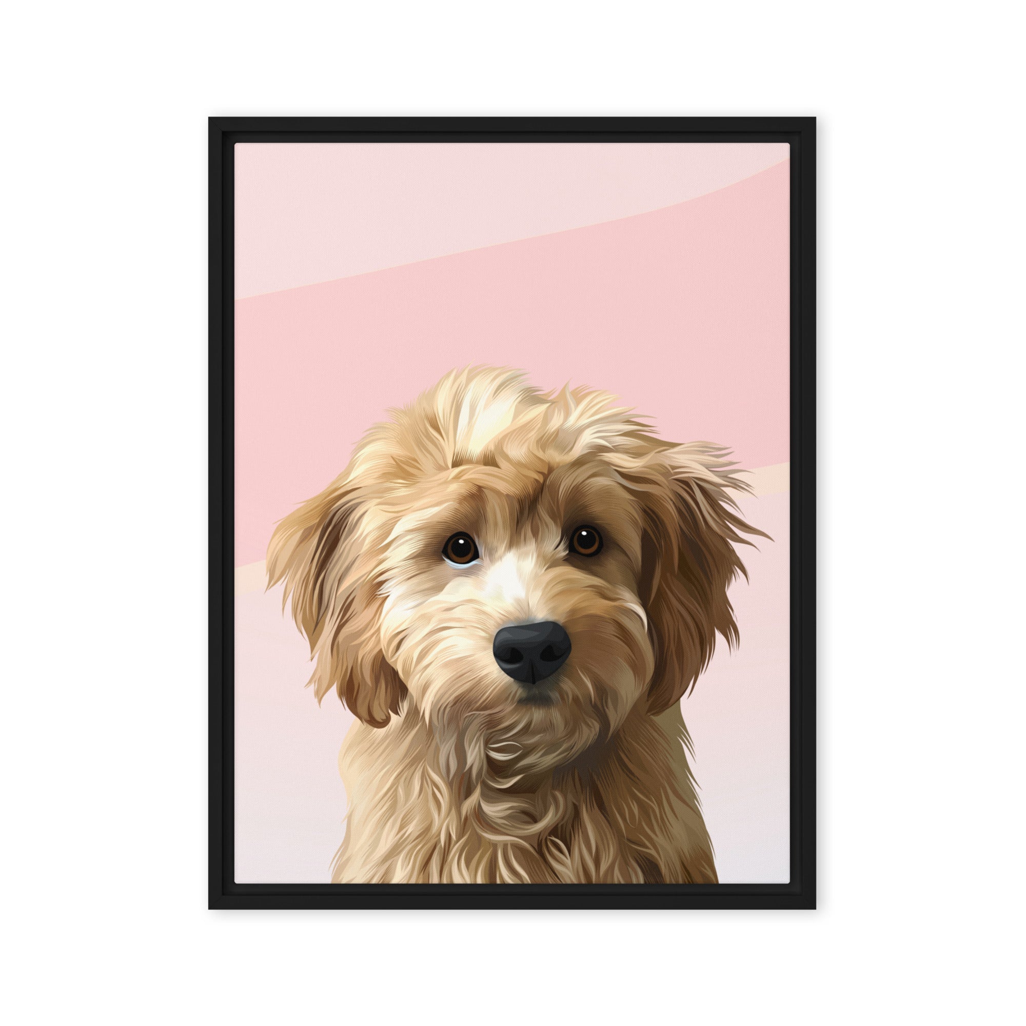 Modern Dog Portrait | Blush - custom-modern-dog-portrait-blush-background