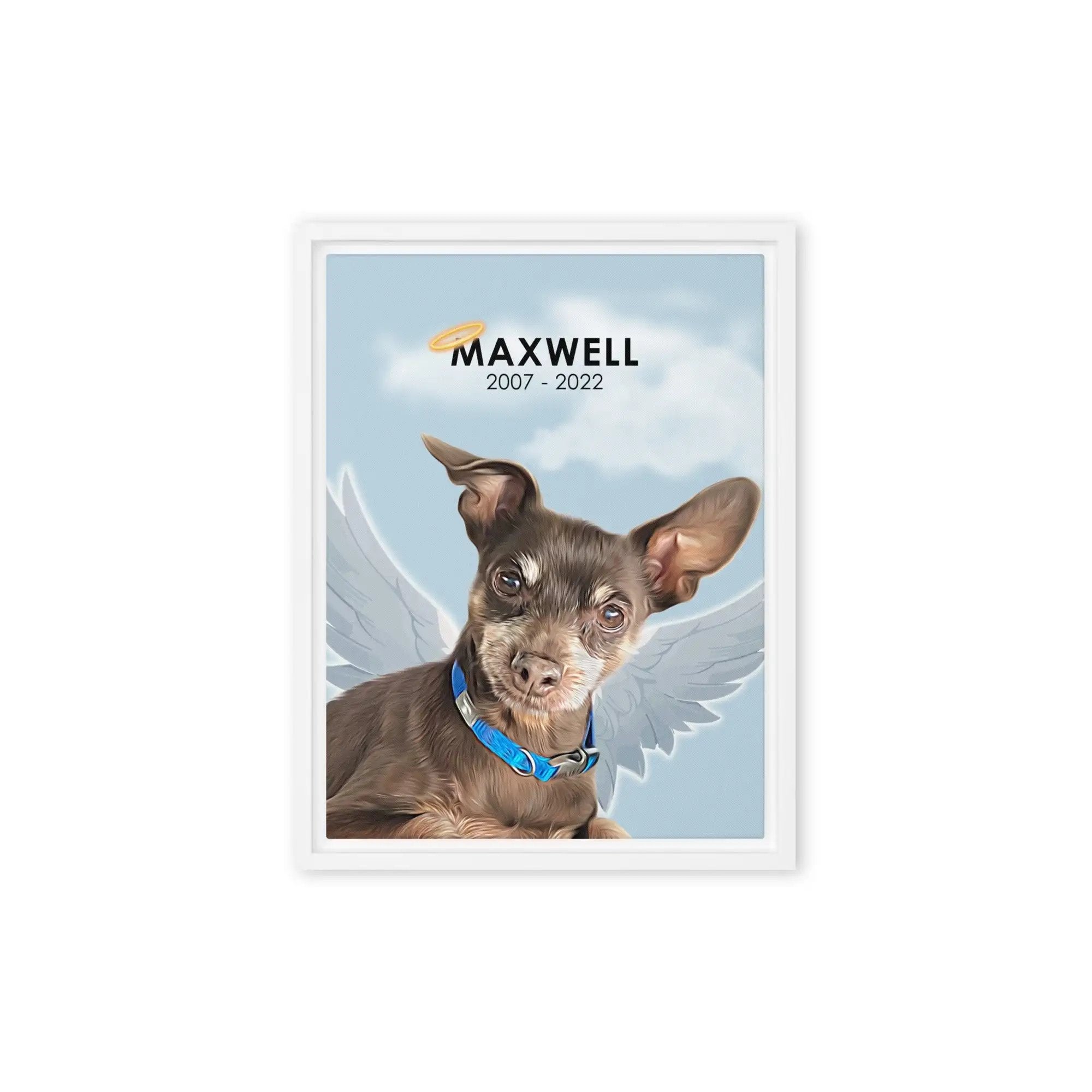 Memorial Dog Portrait | Halo and Wings - custom-dog-memorial-rainbow-bridge-portrait-angel-wings