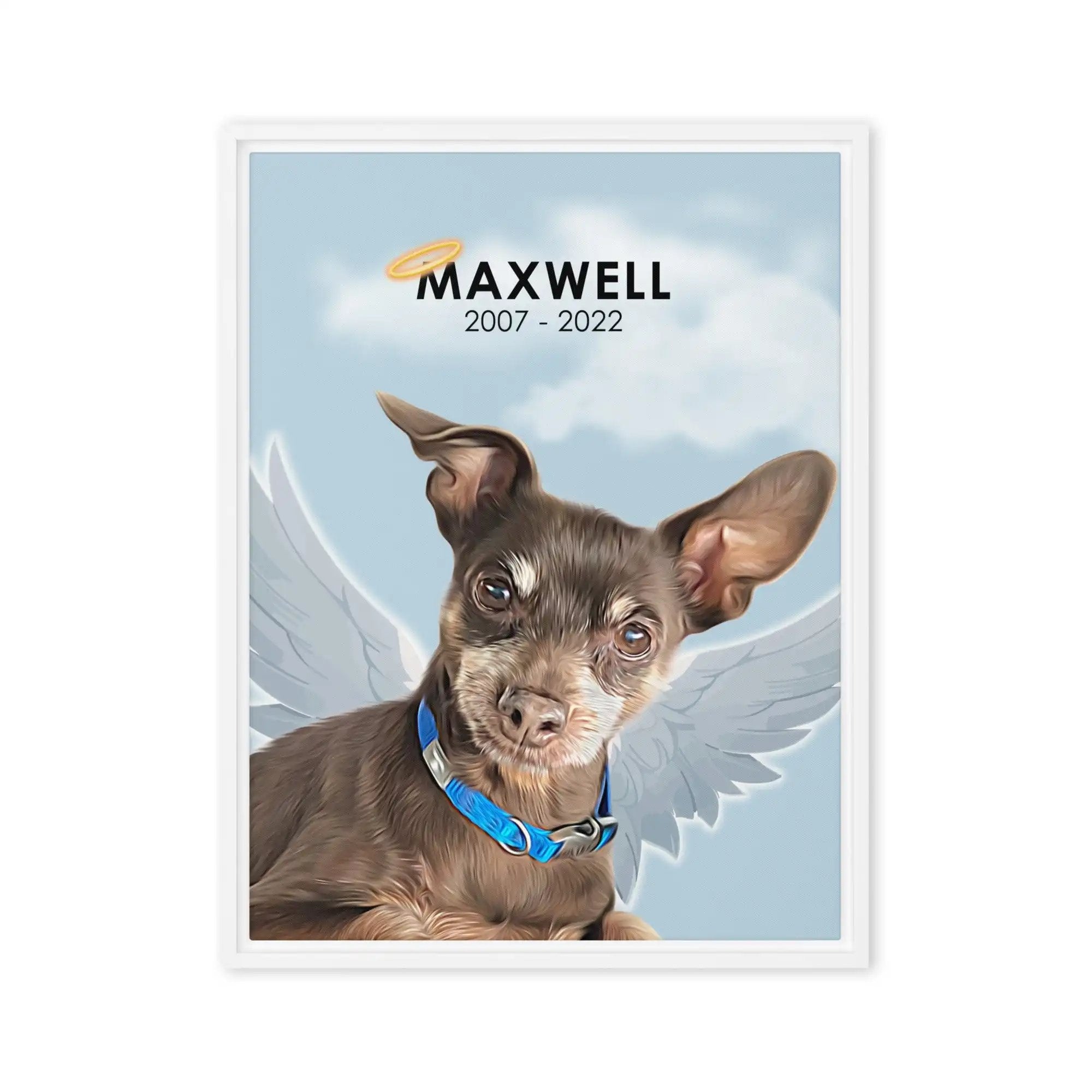 Memorial Dog Portrait | Halo and Wings - custom-dog-memorial-rainbow-bridge-portrait-angel-wings