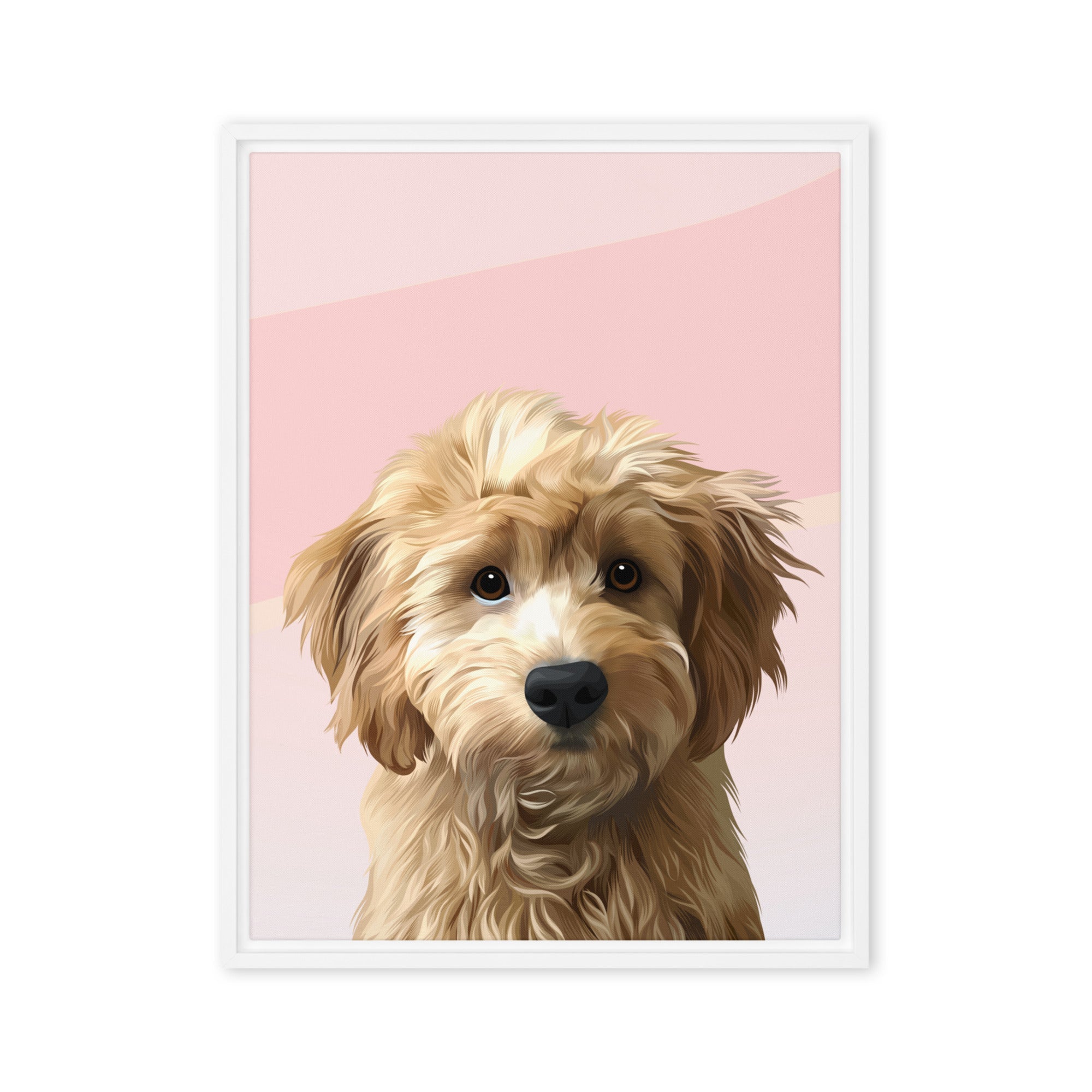 Modern Dog Portrait | Blush - custom-modern-dog-portrait-blush-background