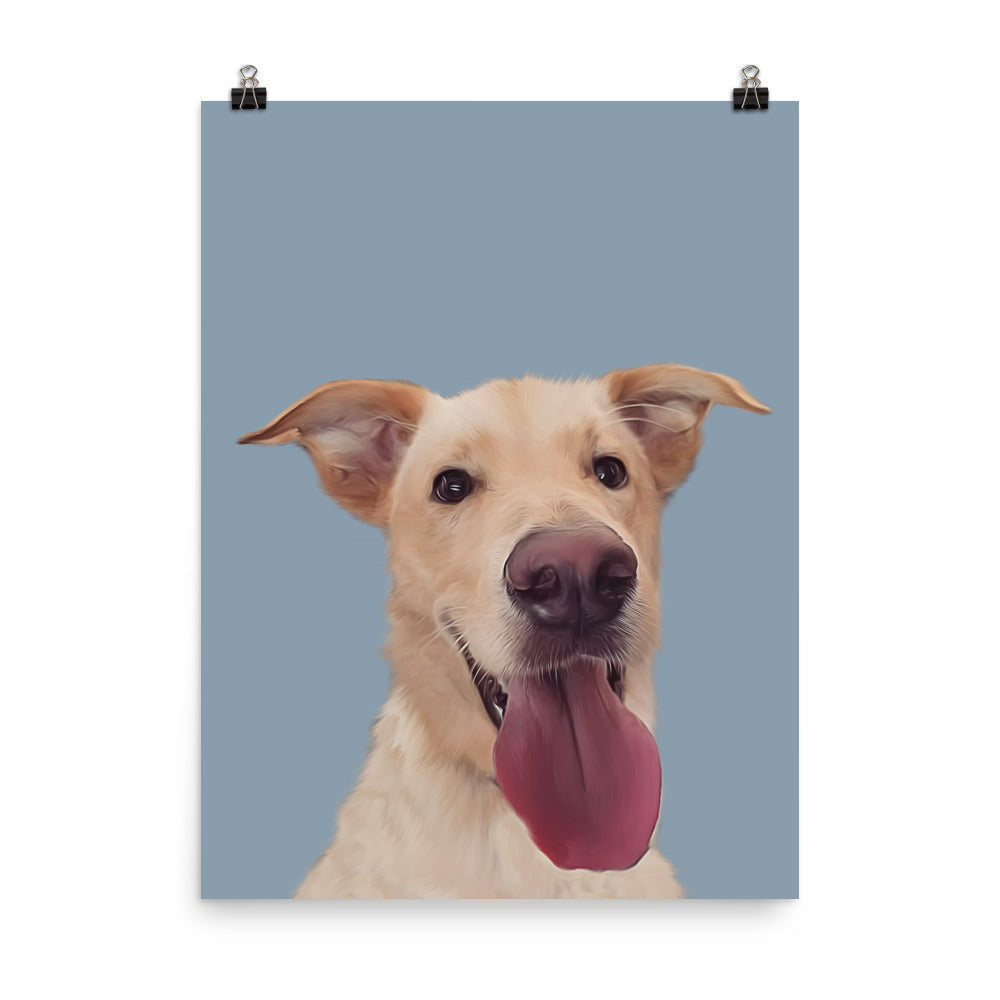 Modern Dog Portrait | Slate - custom-modern-dog-portrait-slate-blue