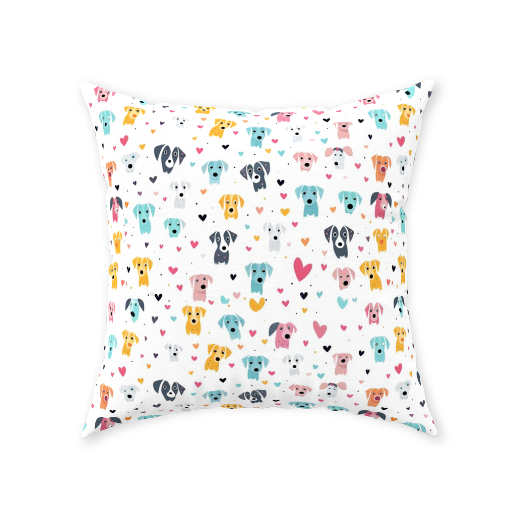 Hearts n' Pups Whimsical Dog Icon Themed Floor Pillow - hearts-n-pups-adorable-whimsical-icon-dog-themed-floor-pillow