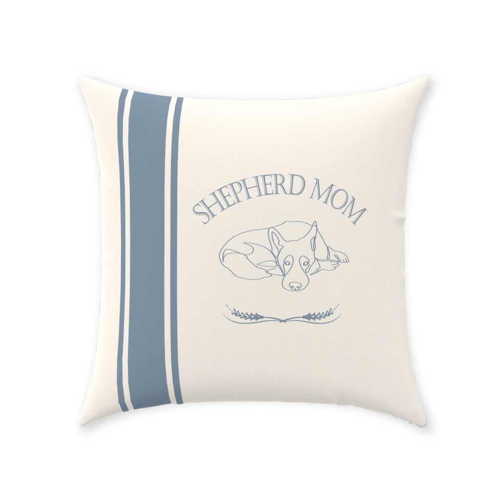 YOUR CHOICE OF BREED Farmhouse Line Art Stripe Design Dog Mom Throw Pillow - your-choice-of-breed-dog-mom-farmhouse-stripe-design-throw-pillow