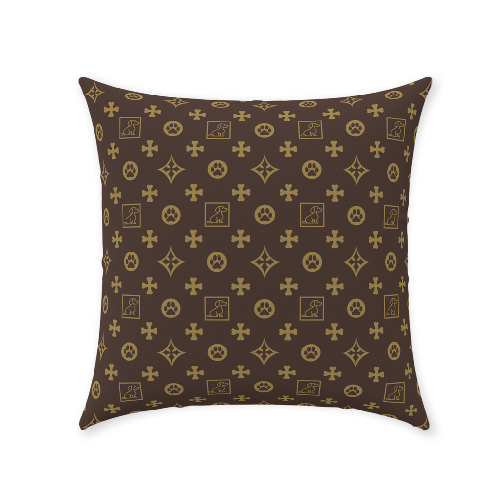 Signature Dog Lover Motif Chocolate Brown Accent Pillow - dog-lover-accent-pillow