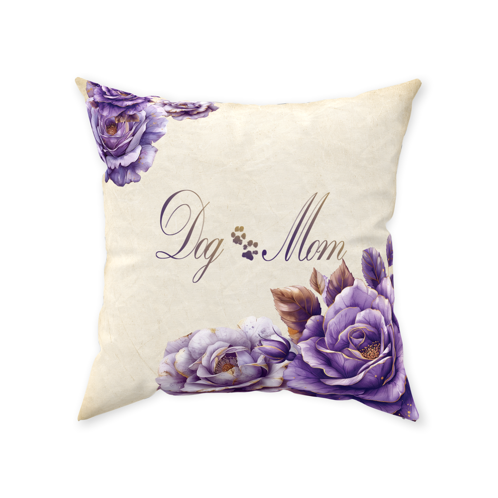 Dog Mom French Country Lavender Rose Floor Pillow - dog-mom-french-country-lavender-rose-floor-pillow