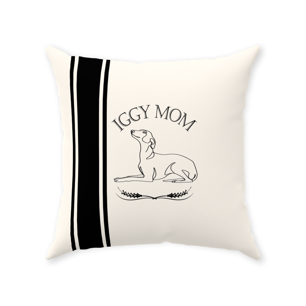 YOUR CHOICE OF BREED Farmhouse Line Art Stripe Design Dog Mom Throw Pillow - your-choice-of-breed-dog-mom-farmhouse-stripe-design-throw-pillow