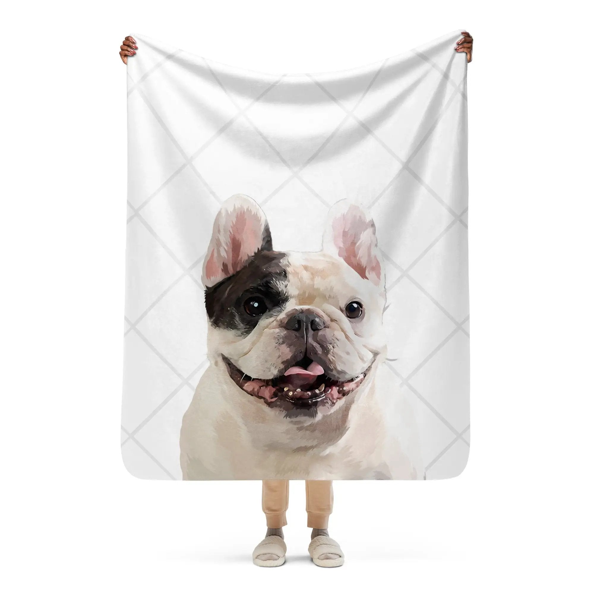 Dog Portrait Sherpa Blanket | Lattice - dog-portrait-blanket-lattice