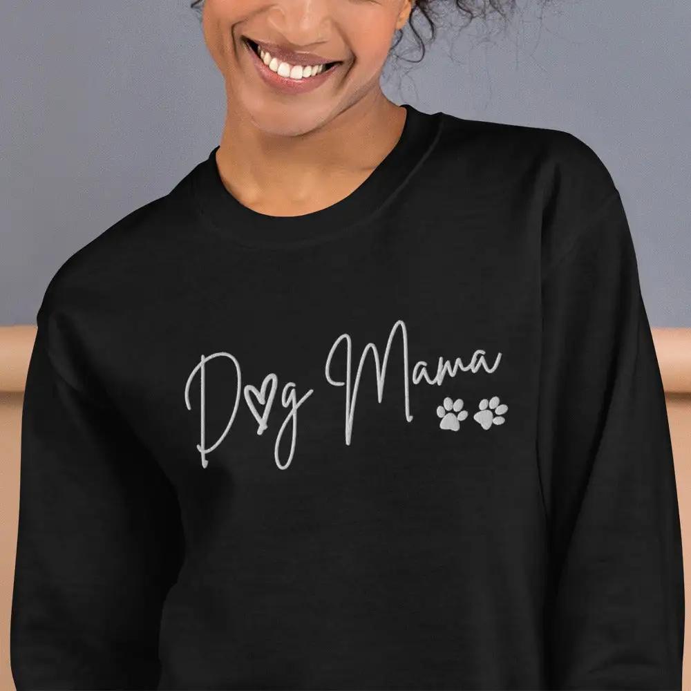 Embroidered Dog Mama Sweatshirt - embroidered-dog-mama-sweatshirt