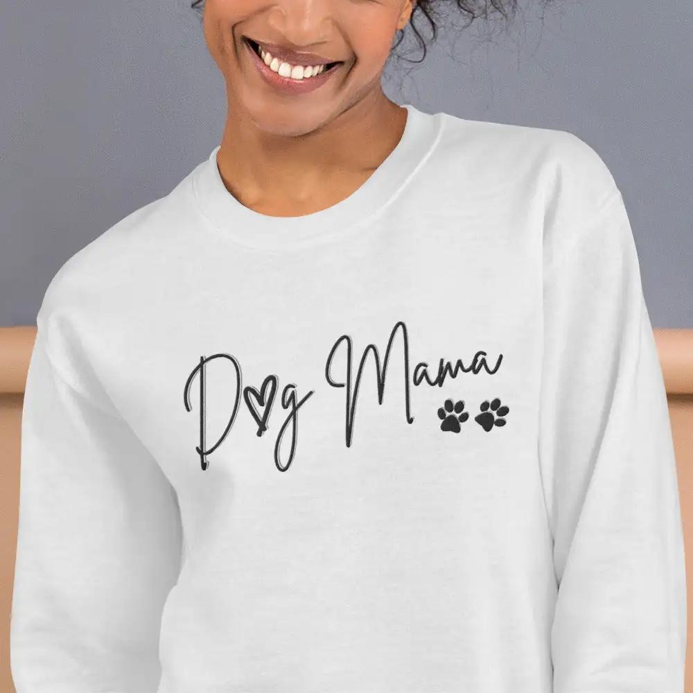 Embroidered Dog Mama Sweatshirt - embroidered-dog-mama-sweatshirt