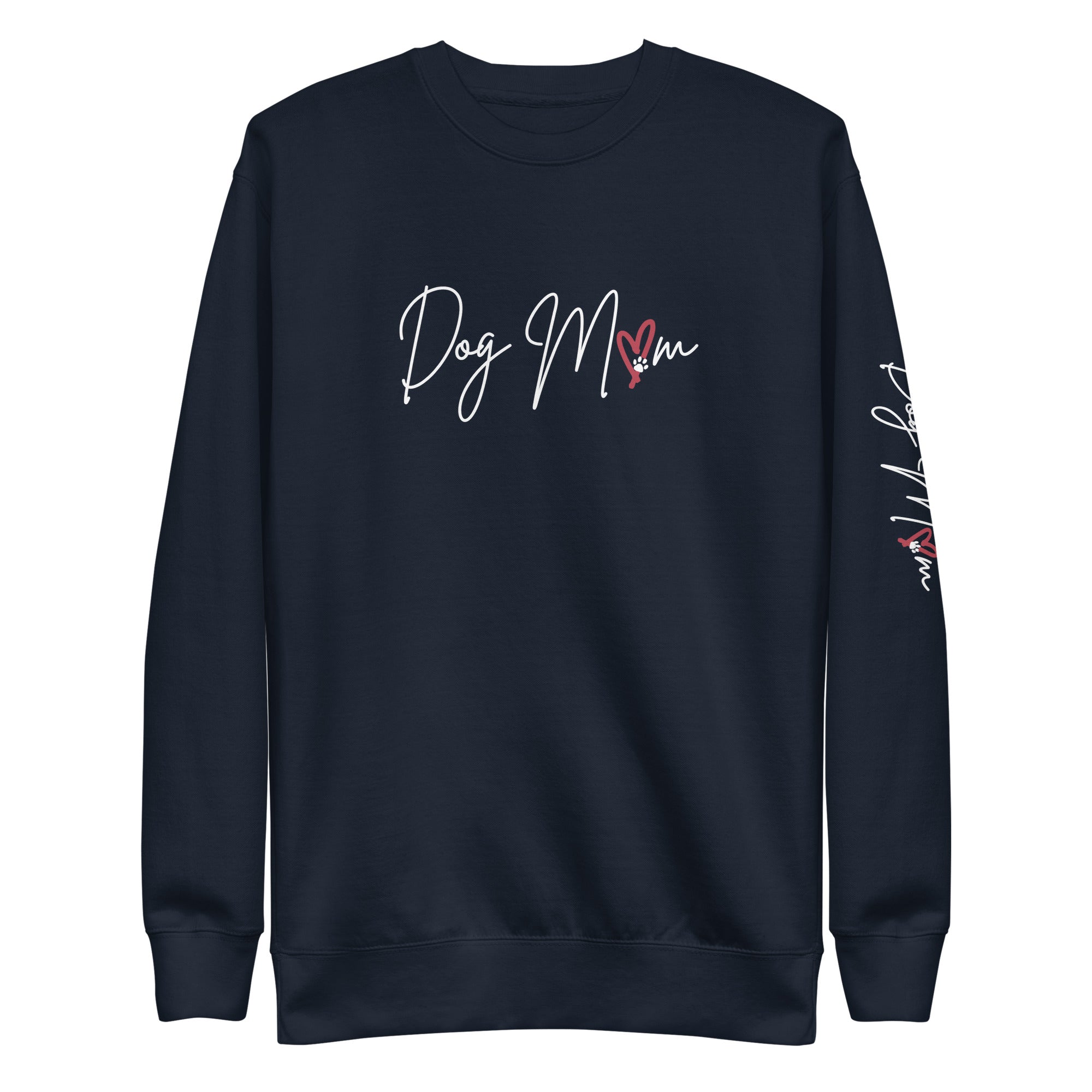 DOG MOM Stylized Premium Crewneck Sweatshirt | Choice of Placements | 6 Colors - Sweatshirt