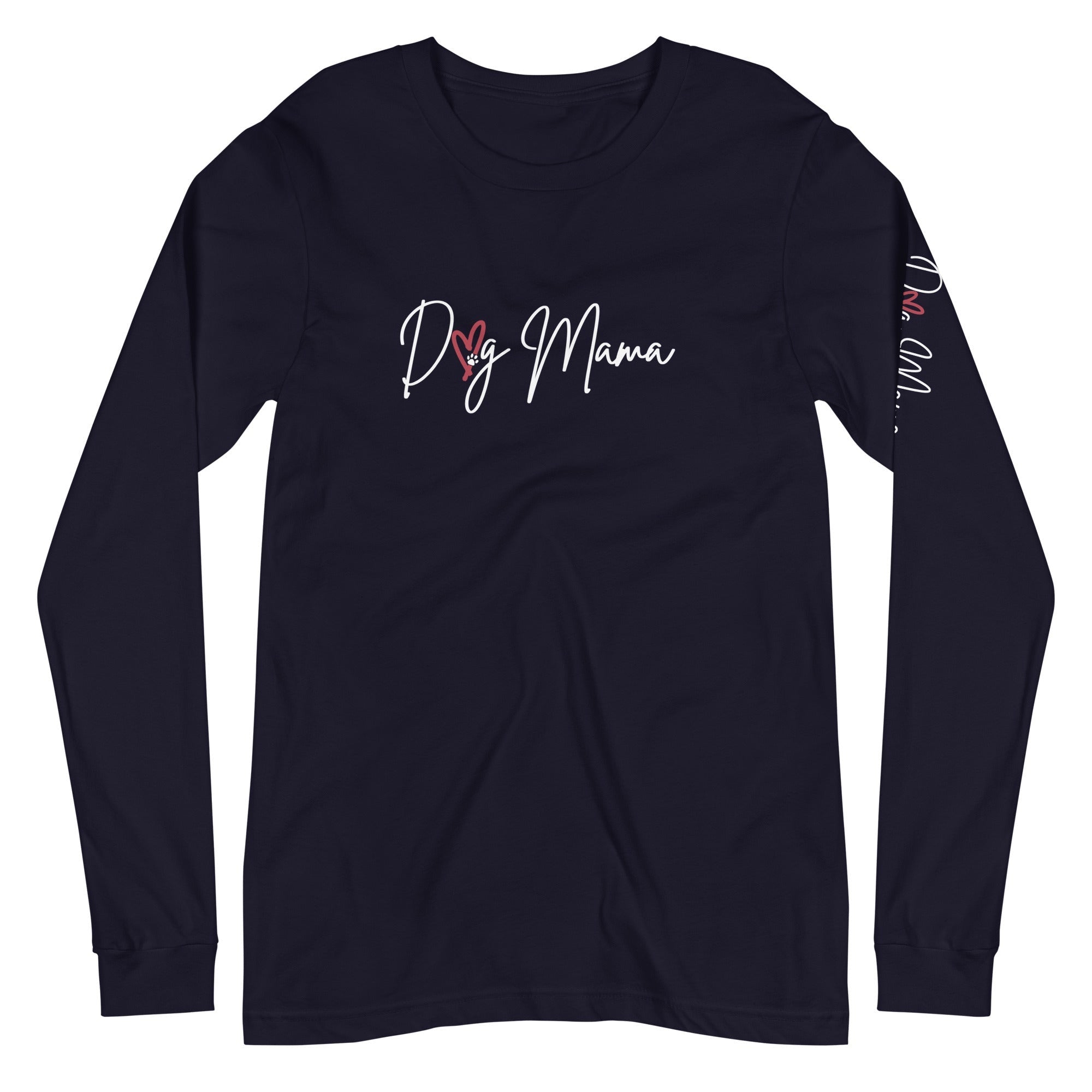 DOG MAMA Stylized Crewneck Long Sleeve T-Shirt | Multiple Colors
