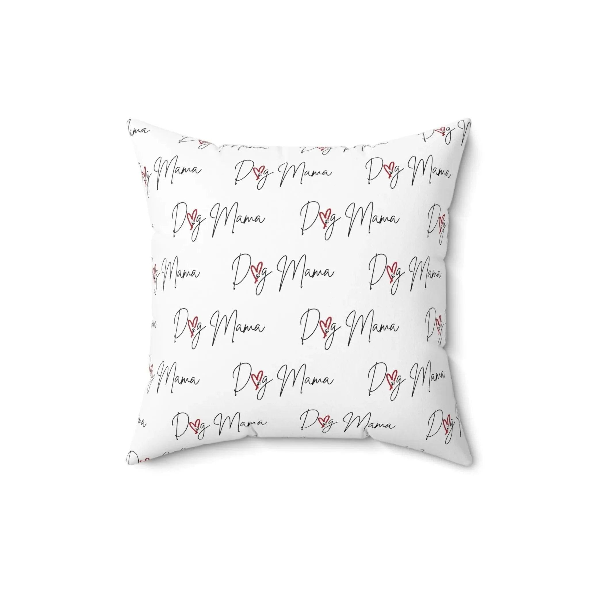 Dog Mama Stylized Square Throw Pillow | 3 Sizes | White Background