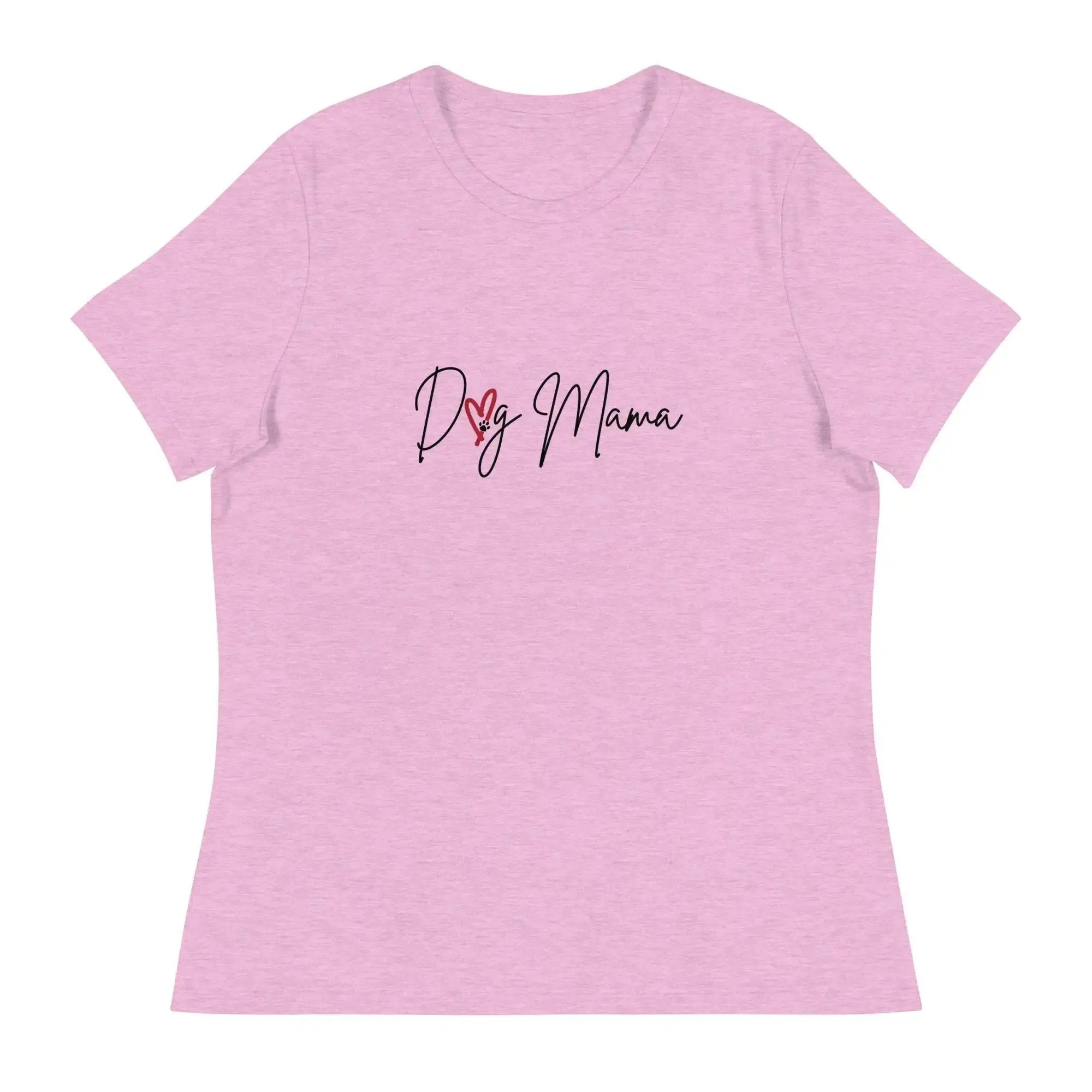 DOG MAMA Stylized Women's Relaxed Crewneck T Shirt - Short Sleeve T-Shirt