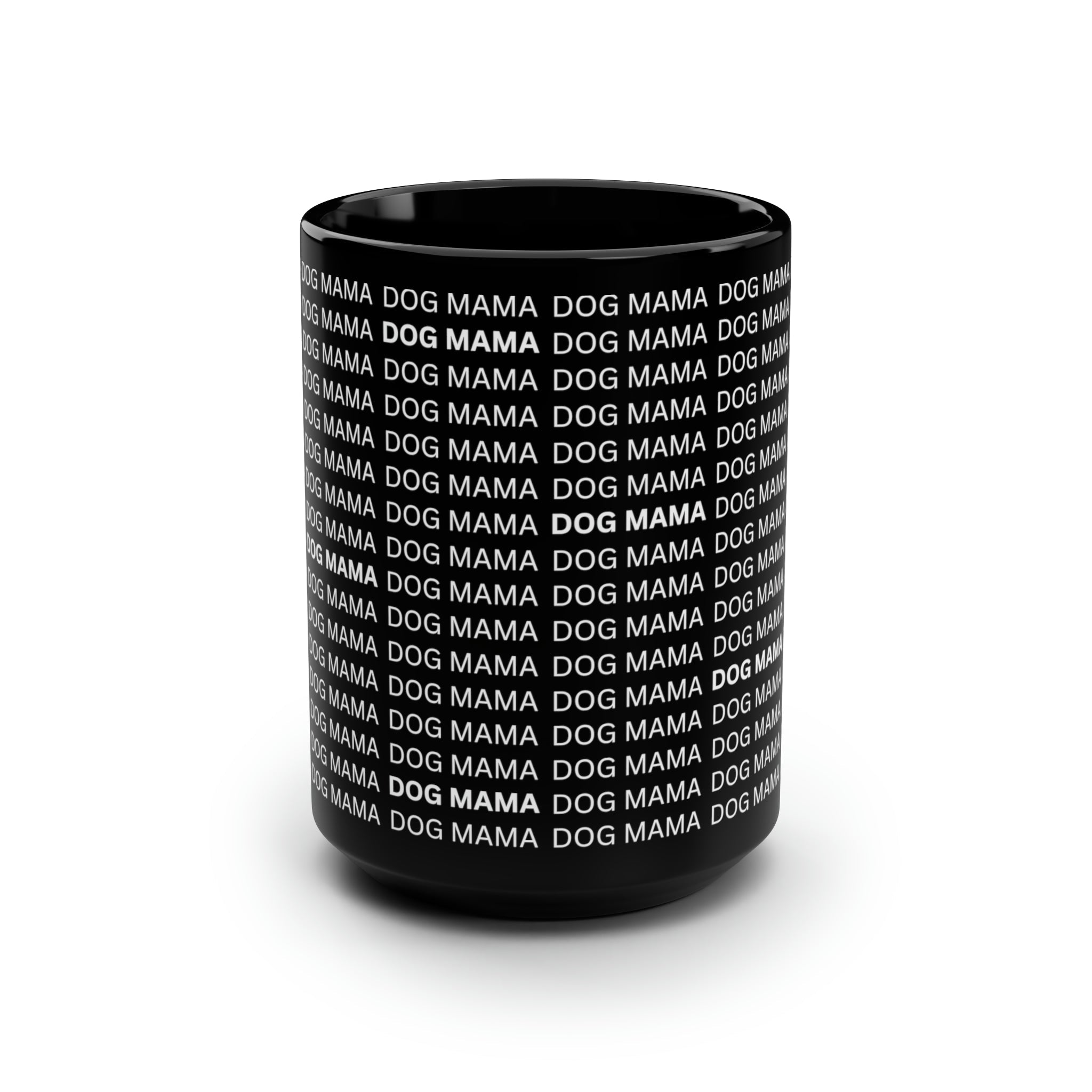 DOG MAMA White-on-Black 15 oz Ceramic Mug - dog-mama-white-on-black-15-oz-ceramic-mug