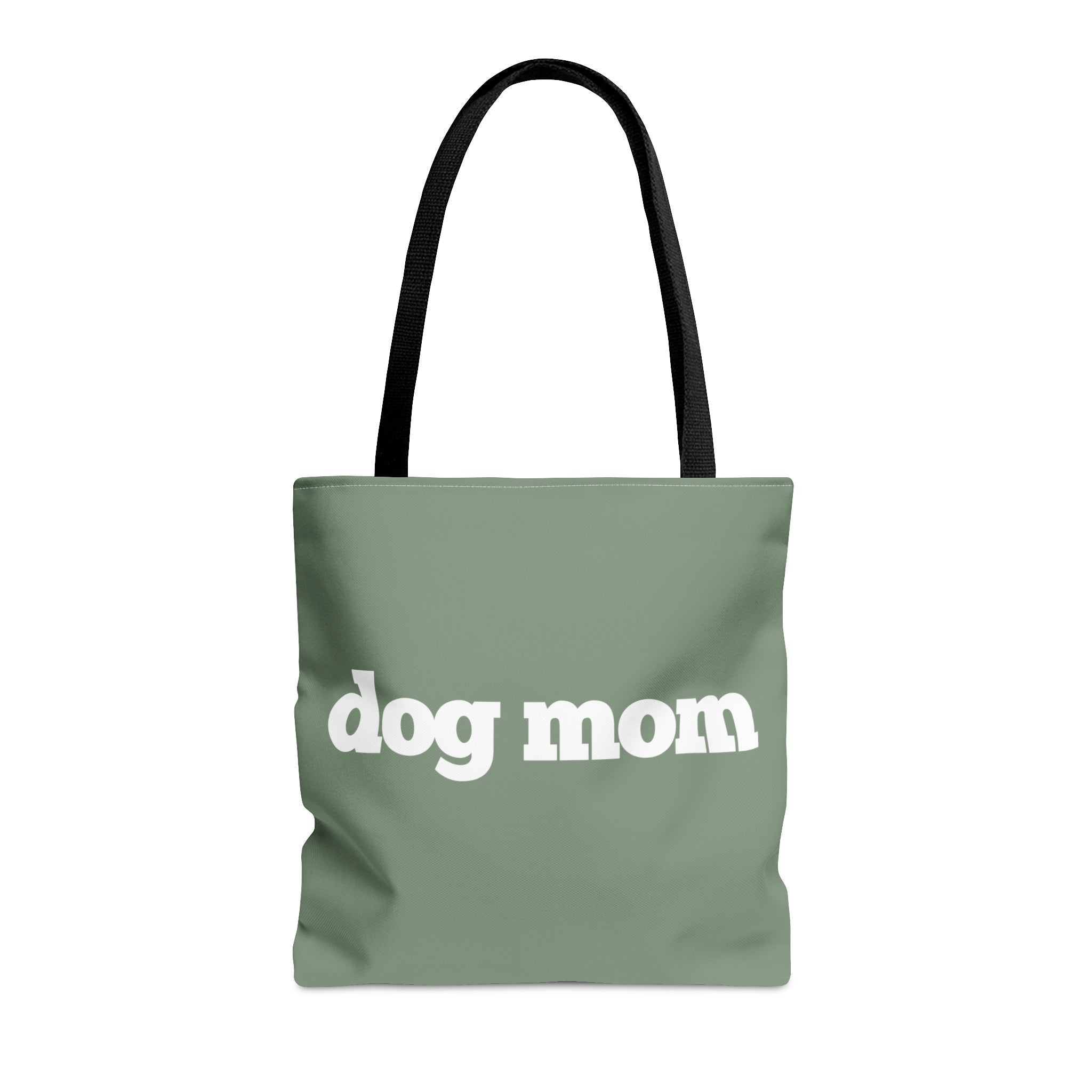 Dog Mom Basic Tote | 3 Sizes | Choose Fabric Color | White Text - Bags