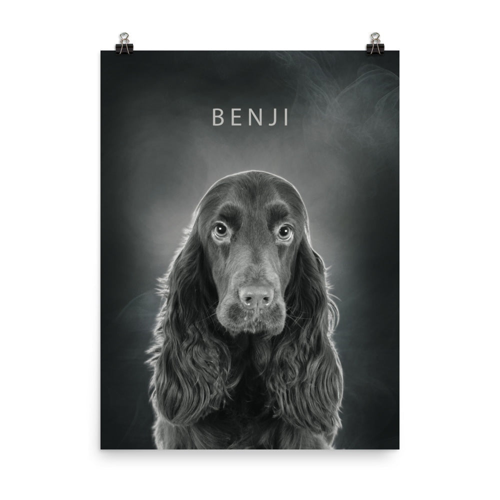 “Noir” Effect Custom Dog Portrait | Framed Canvas or Poster Print - Wall Art - Wall Art- Pup Culture Designs